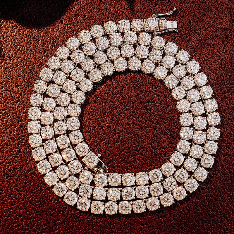Provence Gem 18k Gold S925 Round 2mm 3mm 4mm 5mm Moissanite Diamond 18inch Tennis Necklace Mens 1