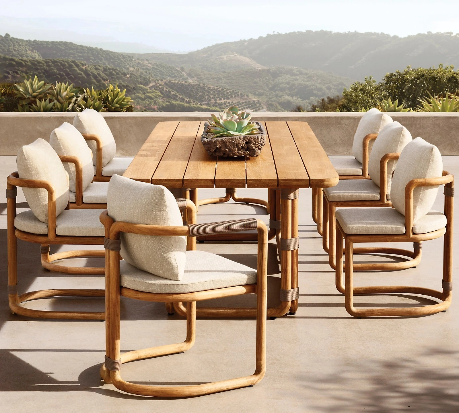 Teak Wooden 8 Searter Outdoor Dining Stable Set со стульями 1