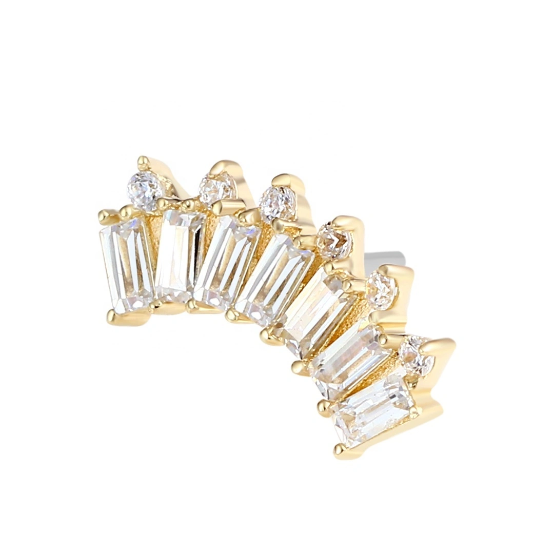 Eternal Metal 14k Solid Gold Threadless Ends Labret Studs Piercing Jewelry 1