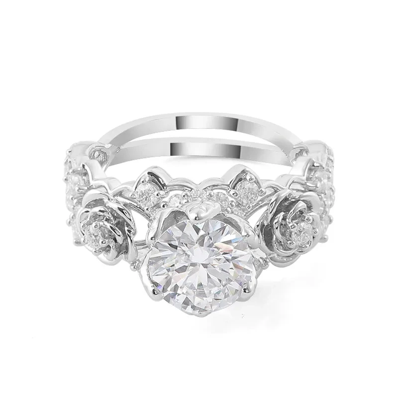 Anneau de mariage en diamant personnalisé Femme 18k Gold Fine Bijoux Engagement Mariage Mariage Dame Dame Moisanite Anneau 1