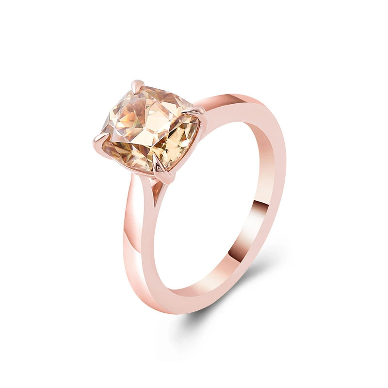 Provence Champagne Color Rings Anillos de moissanite Lover anillo de oro anillo anillo Regalo personalizado Tendencia europea y estadounidense 1