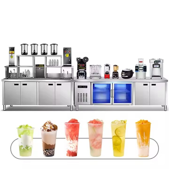 Commercial Automatic Bubble Tea Counter Milk Tea Equipment Custom Drink Station 6