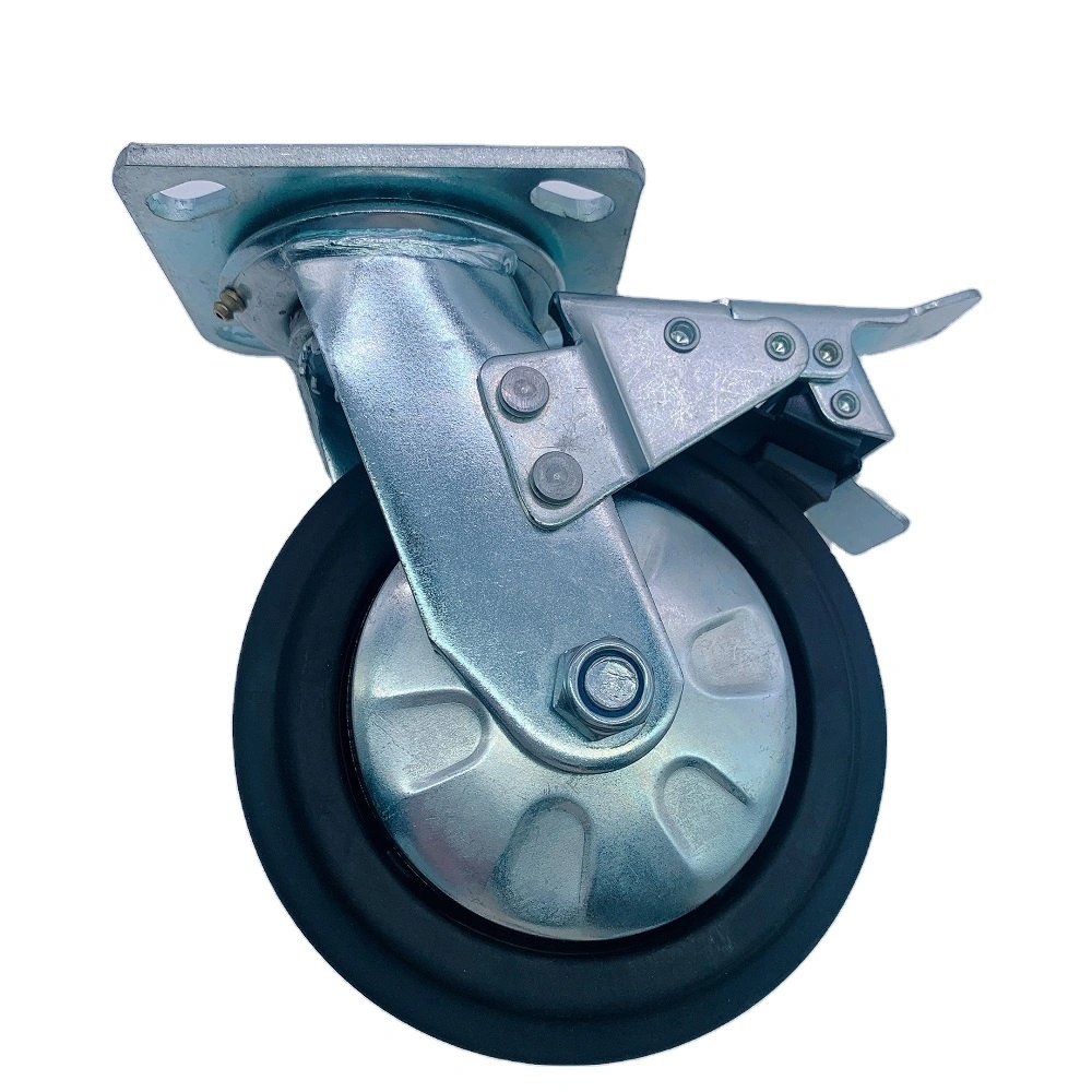 Full Black Removable Rubber Castors 150mm Tpr Rotating Swivel Casters Wheel 1