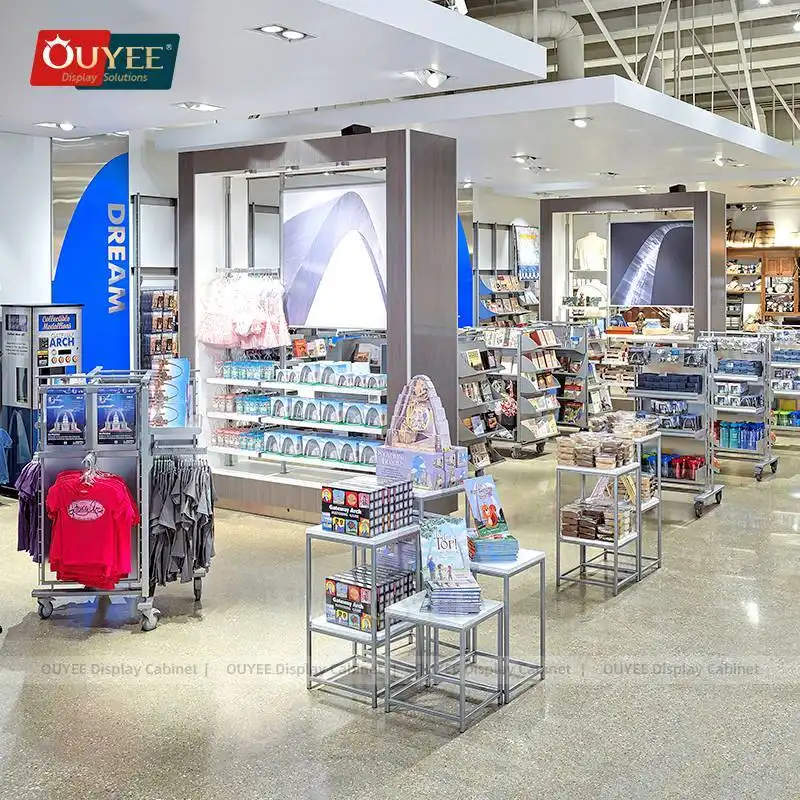 Prateleira de chão tipo gôndola para exposição de roupas, livros e lembrancinhas. 1