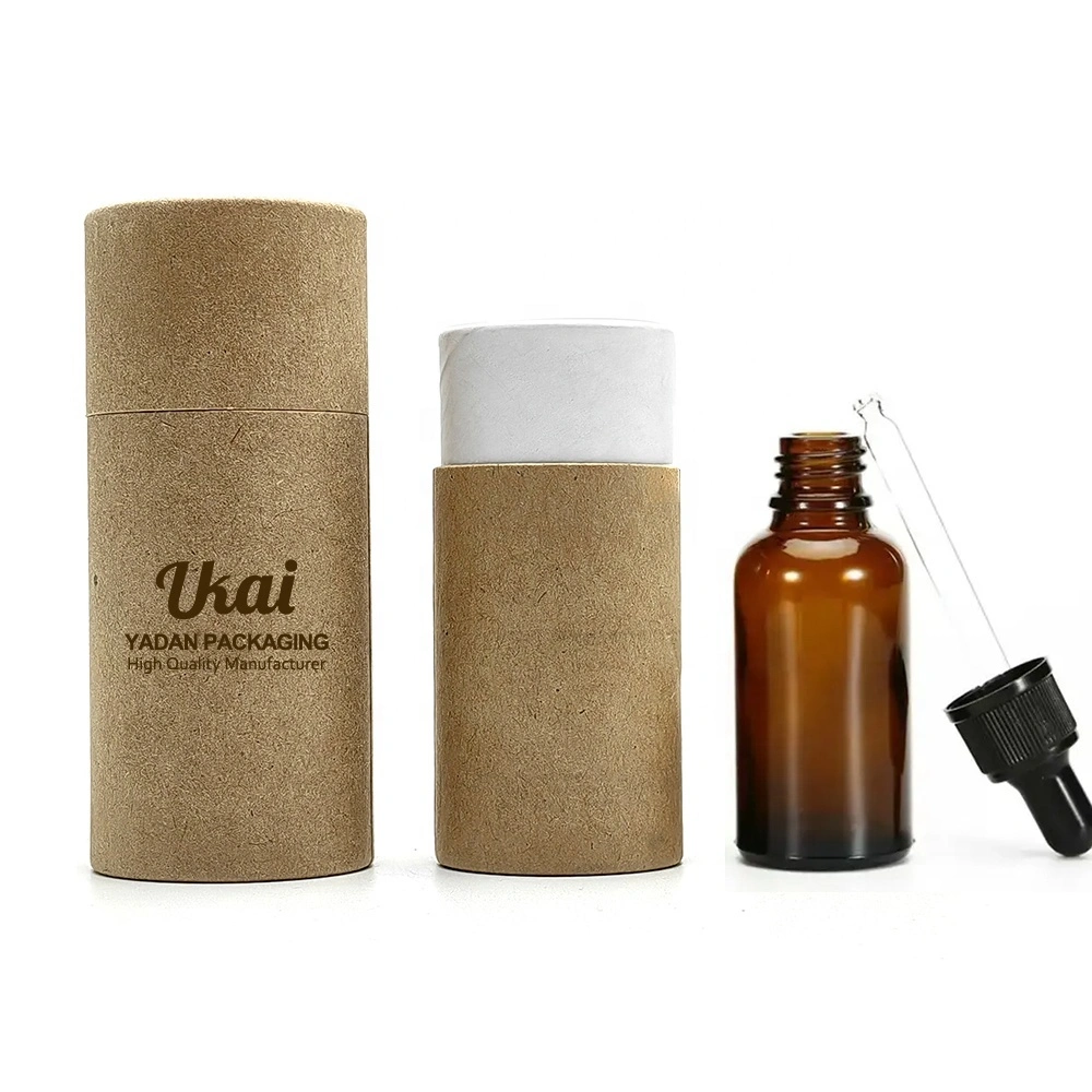 Emballage de tube en papier kraft rond sur mesure pour une bouteille d'huile de 30 ml 1