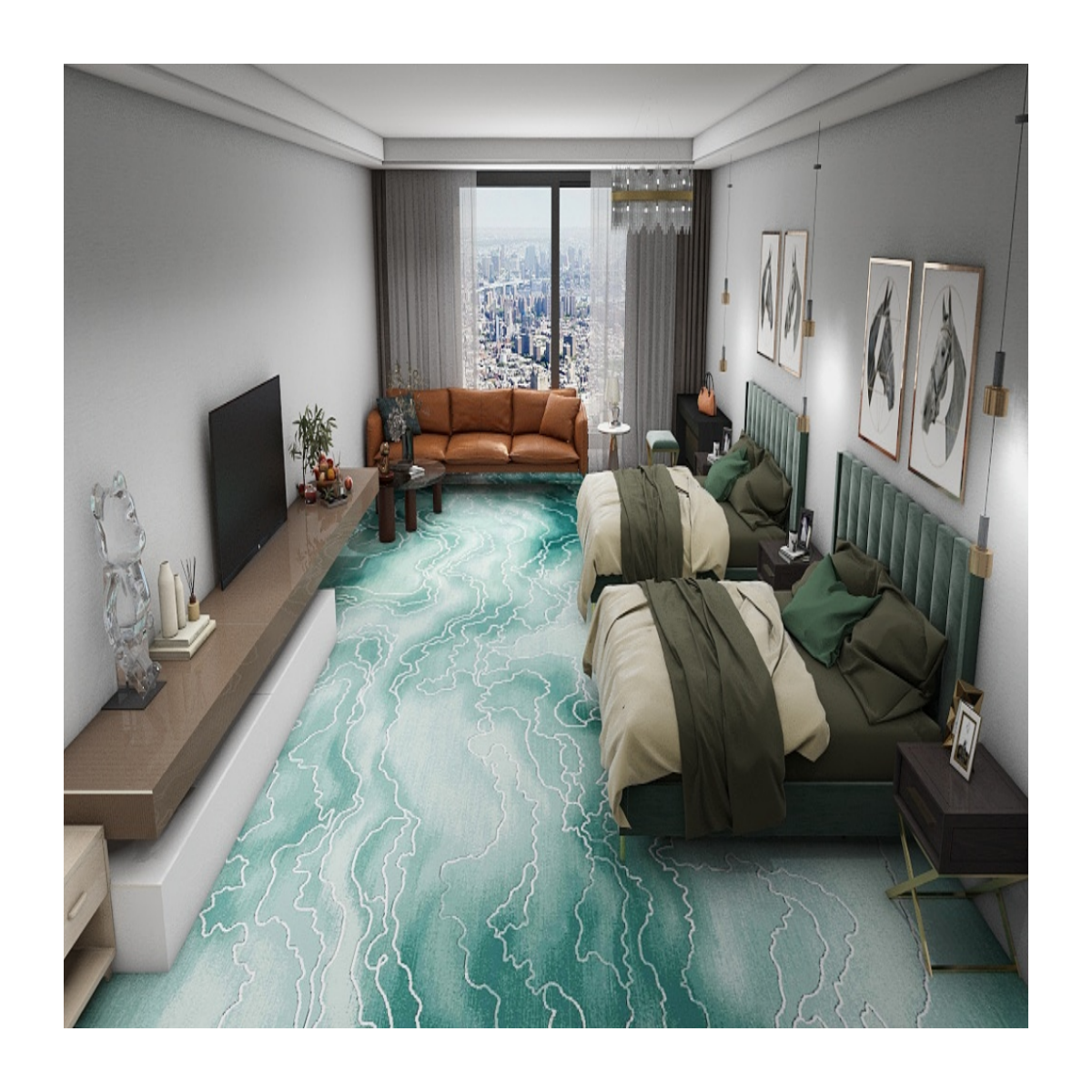 Tapis de luxe sur mesure en laine et nylon Axminster pour hôtels et maisons 1