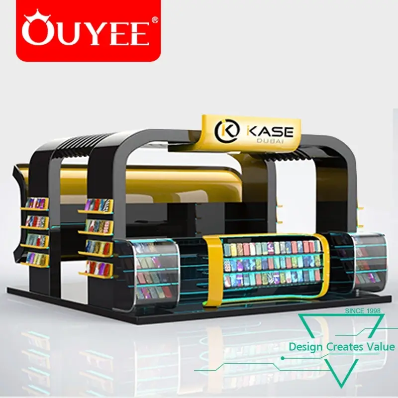 Quiosque de madeira personalizado para reparo de celulares e balcão de loja de celulares 1