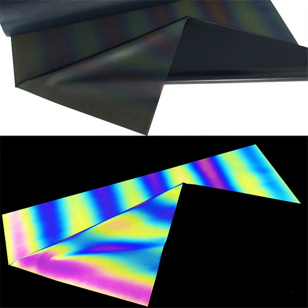 Vinilo de transferencia de calor del arco iris reflectante, HTV al por mayor para camisetas y ropa y bolsos y zapatos 7