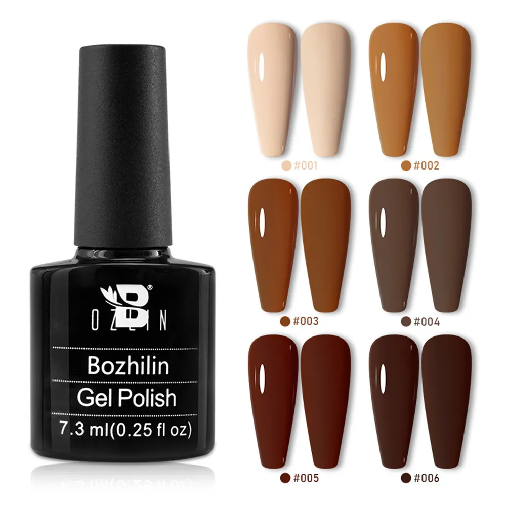 BOZLIN 12 Colors Coffee Series Non-Toxic Soak Off UV Gel Nail Polish Set 1