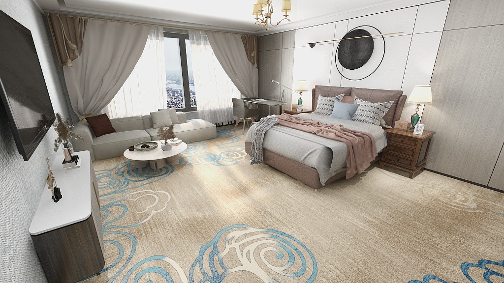 Luxury Hotel Customized Wool Nylon Corridor Carpet Tiles 6