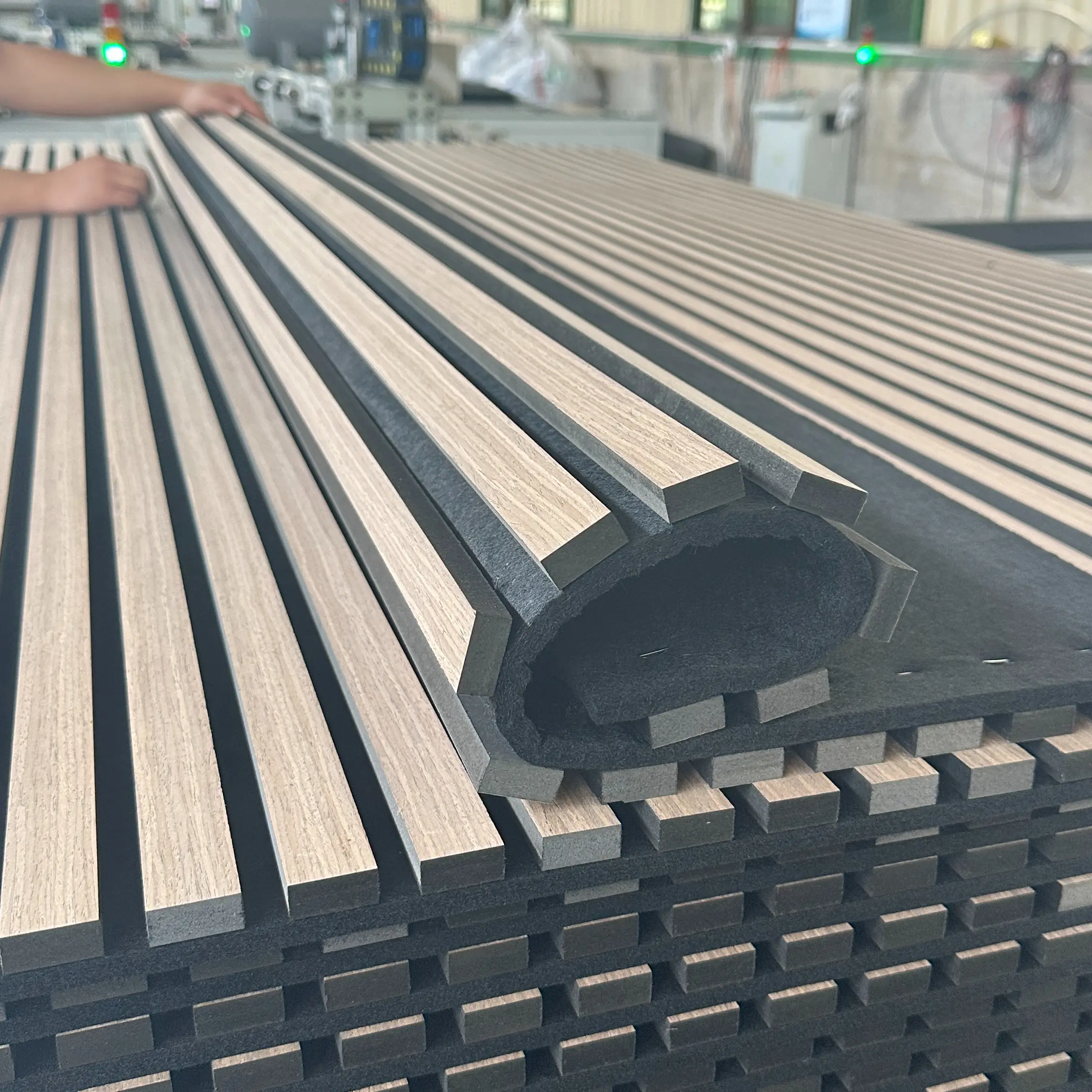 Wood Flexible Natural Wood Slat Wall Panel with Acoustic Dampening Features 1