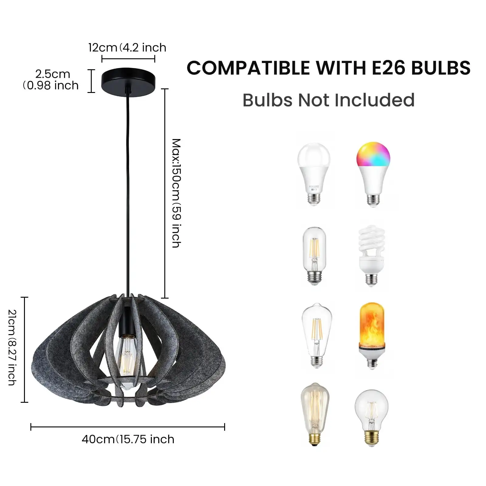 Akoestische vilten lampenkap LED-tafellamp met geplooide witte kap en brandwerend PET-materiaal 1