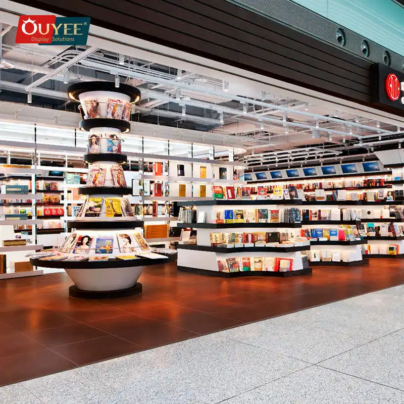 Estante de parede em madeira em formato de árvore para livraria e biblioteca. 1