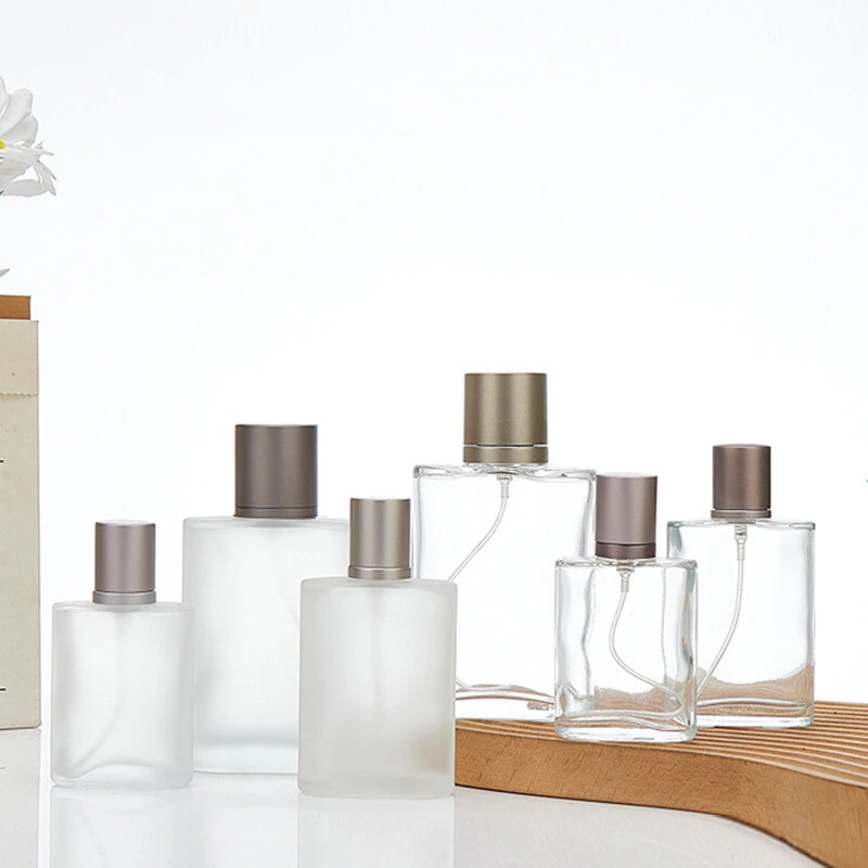 Frosted Glass Perfume Bottles Wholesale - 30ml 50ml 100ml Flat Design 1