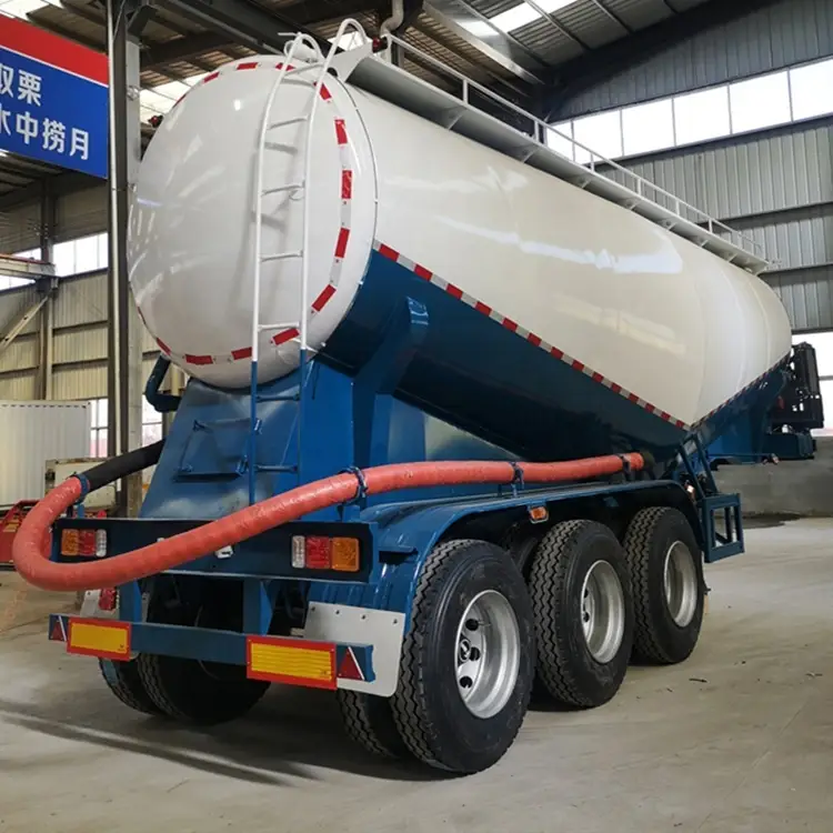 3 Axle bulk Cement Lime Coal Powder Tank Truck 1