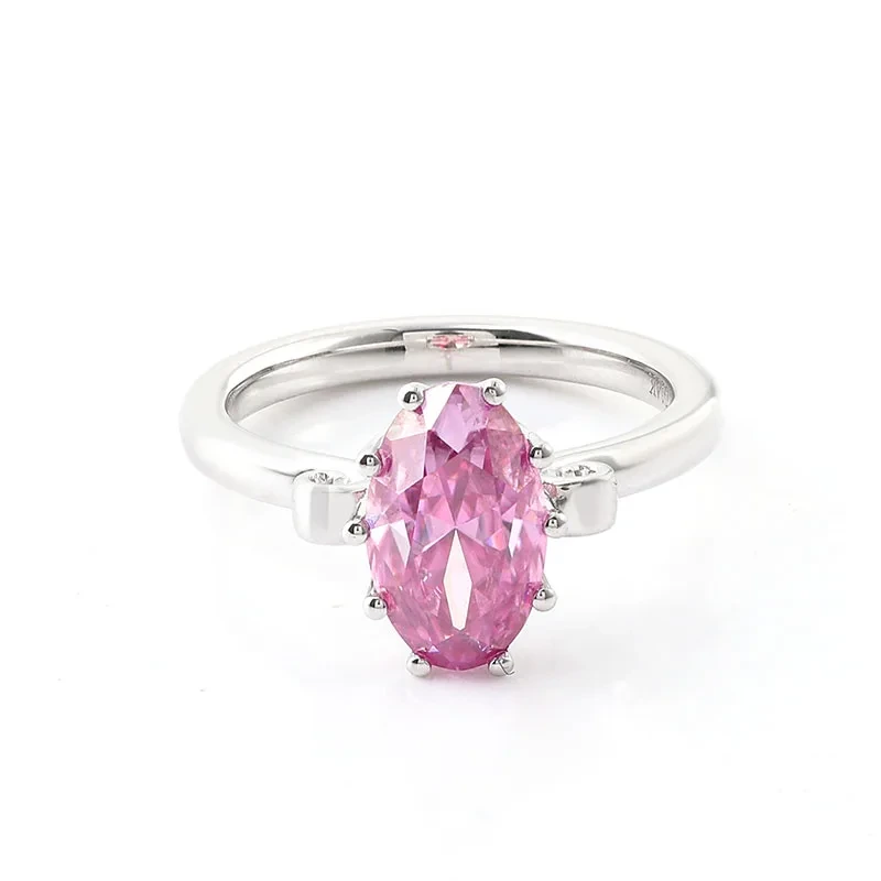 Fashion Women Sale Sale Crown Design Lab Labor Sapphire rose cultivé Anneau d'or 14K 1