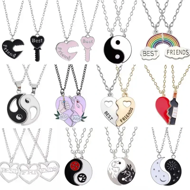 Creative Fashion Jewelry Friendship Necklace Best Friend Necklaces For Boys And Girls Bff Friendship Necklace1 1