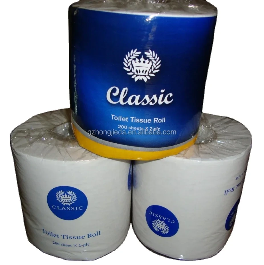200 Sheets White Color 2 Ply Toilet Tissue Roll for Africa Market 1