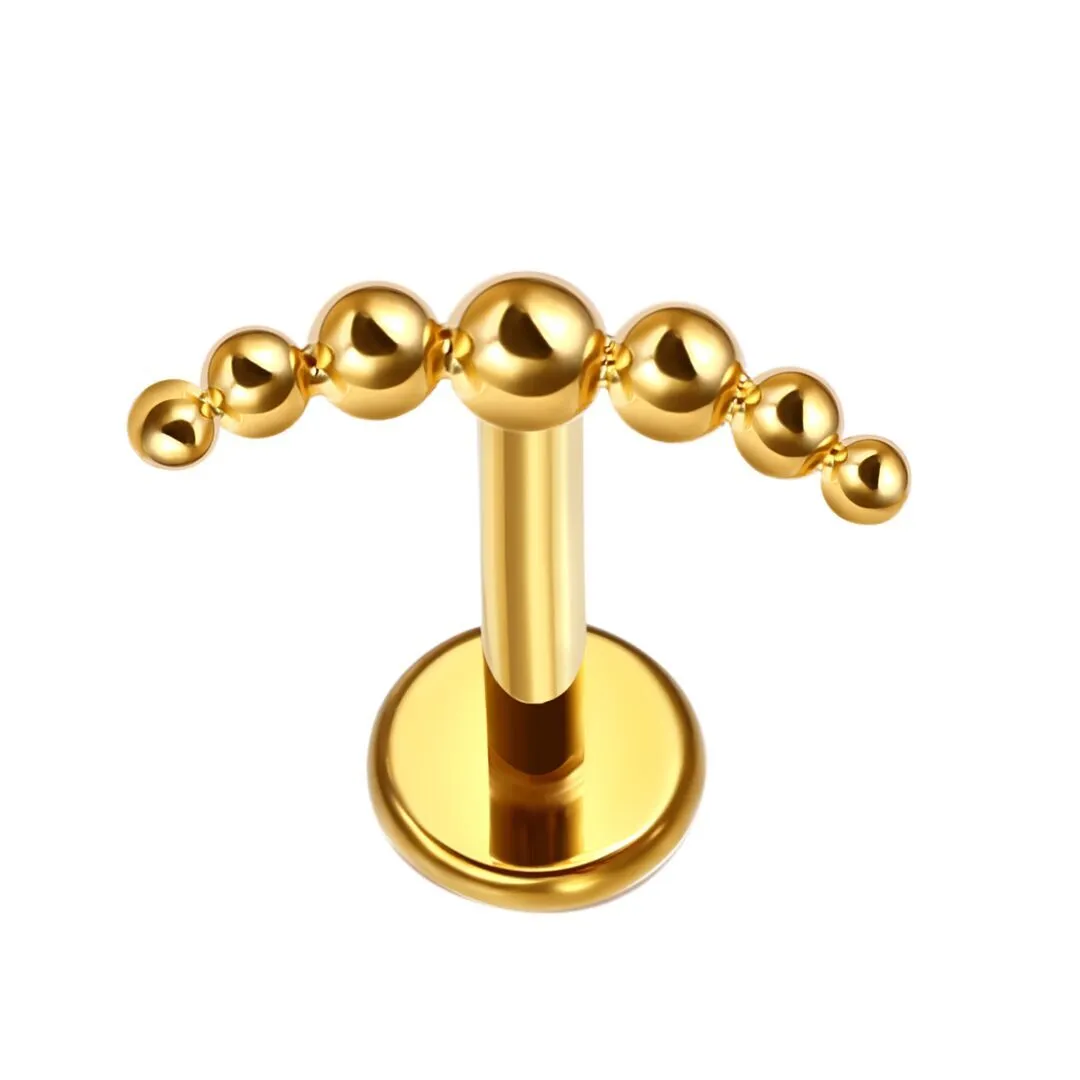 Eternal Metal Astm F136 Titanium Internally Threaded Curved Balls Shape Tops Labret Piercing 1