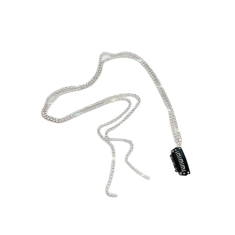 Wholesale Women Diamond Headdress Diamond Accessories Braided Clip Crystal Hair Tassel Chain 1
