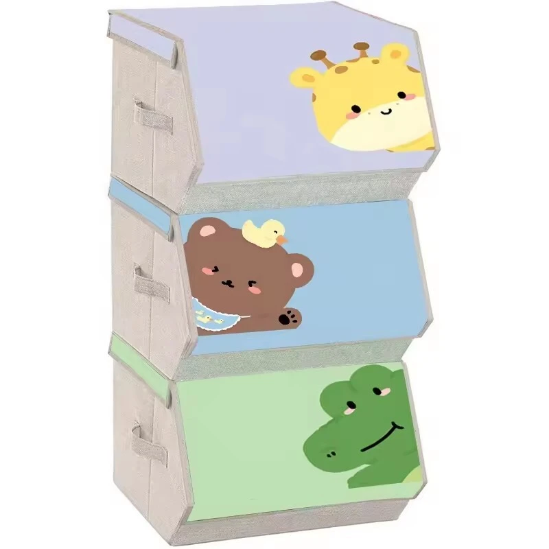 Wholesale Foldable stackable Kids Toy Storage Baskets Organizer Boxes 1