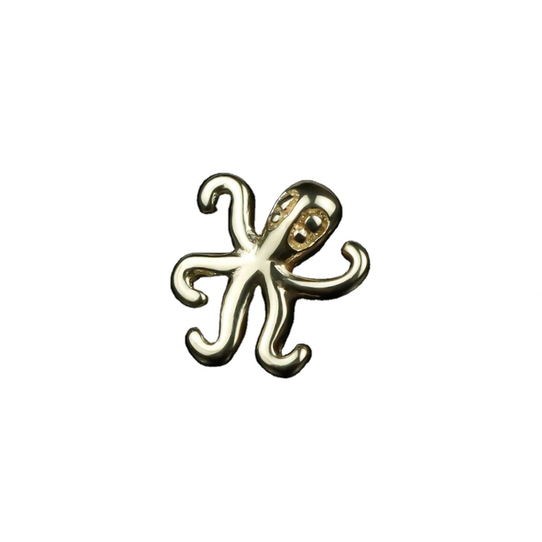 Eternal Metal Octopus Shaped Wholesale 14k Solid Gold Tops Piercing Jewelry 1