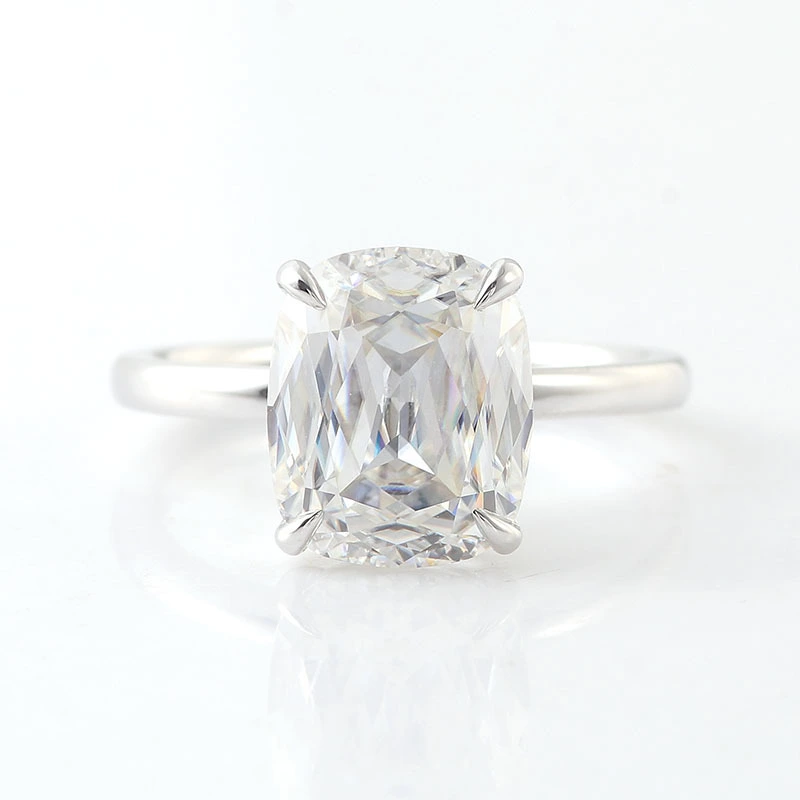Coussin Moissanite Diamond Def Color 14K Or blanc 5carat coussin coupé Solitaire Moisanite Anneau 1