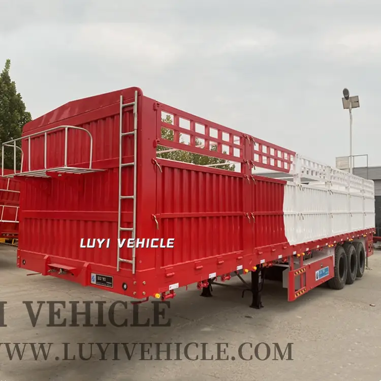 3 Axle Heavy Duty Transport Cargo Fence Trailer 1
