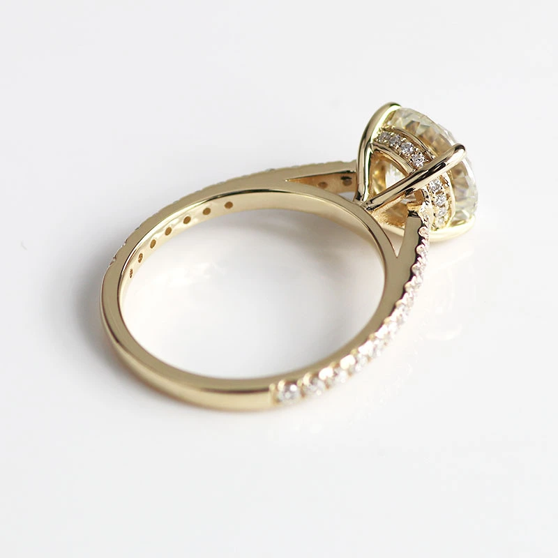 Anillos de boda y compromiso de oro blanco amarillo de 14k anillos de moissanite de oro puro 1