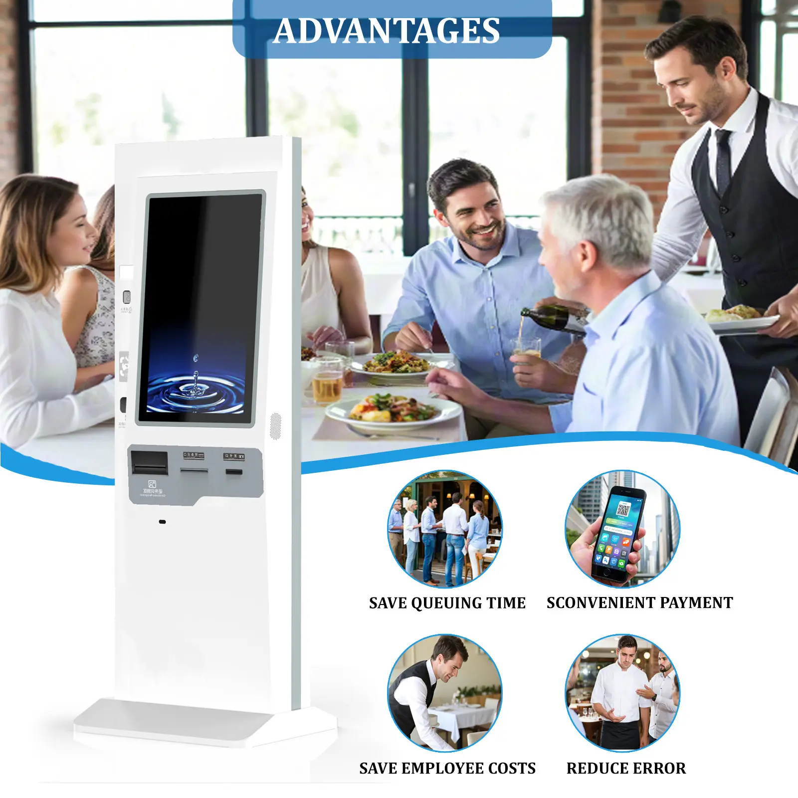 Self Ordering Kiosk White/Customized by E-Star 3