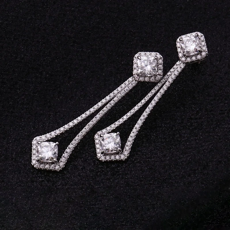 Fine Jewelry New Artificial 18k Gold Cvd Man Made Diamond Earrings 1