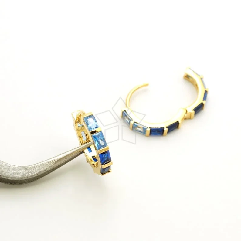 2025 Beautiful Rainbow Stone 14k Yellow Gold Hoop Earrings Wholesale As Gift 1