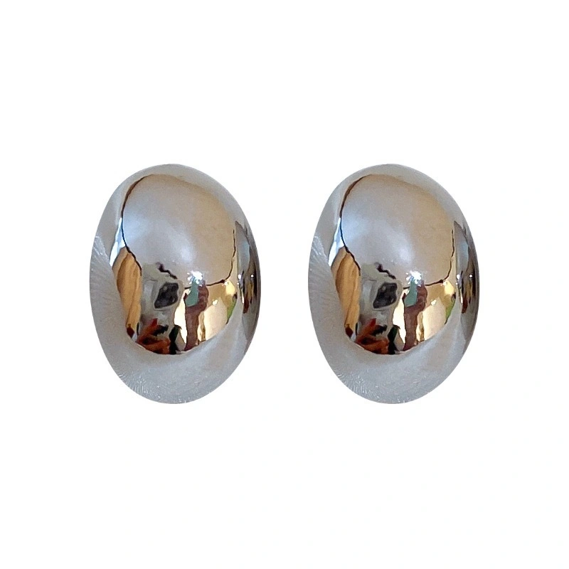 Ins Hot Selling Real Gold Electroplated Silver Needle Earrings Mesh Stainless Steel Geometric Shape Earrings For Women 1