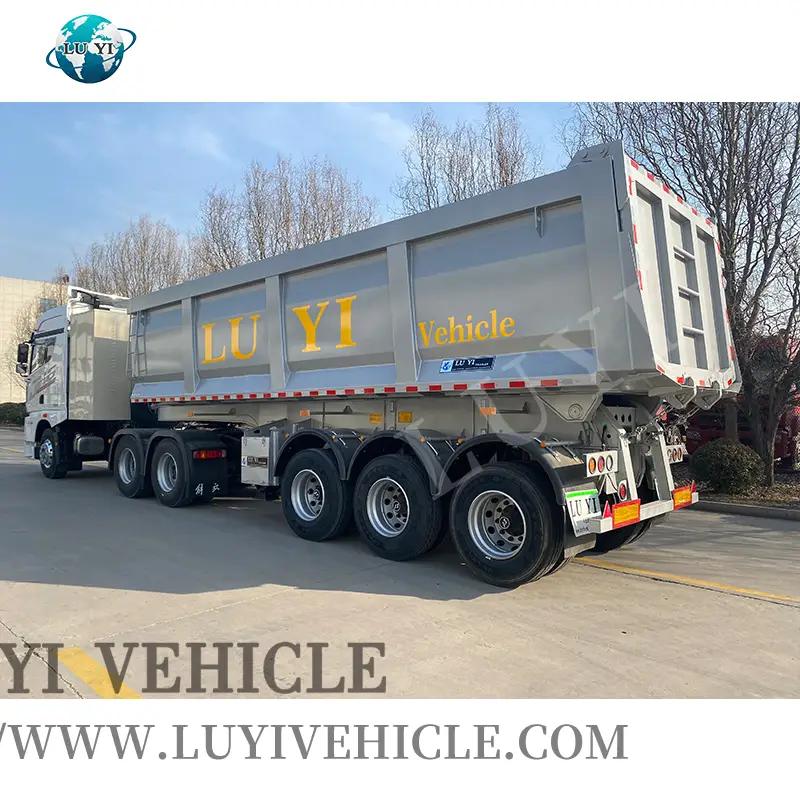 4-оси гидравлический дамп полуприцеп 60T-80T Тяжелый трактор 1