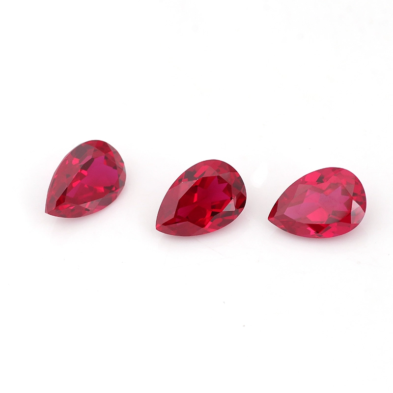 Lab Grown Gemstone Ruby High Quality Pear Cut Synthetic Ruby Stone Indian Red Ruby 1