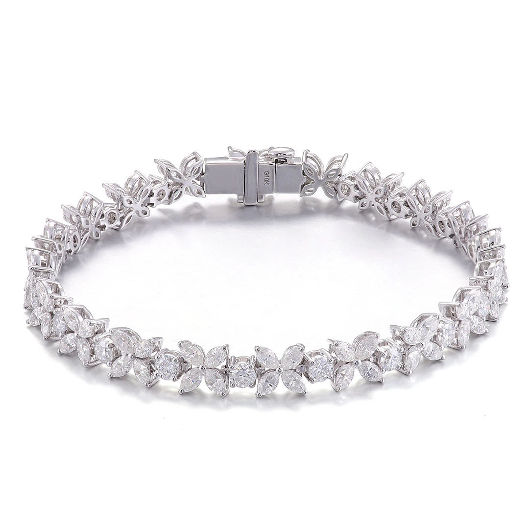Custom Fine Jewelry Bangles 10k White Gold Moissanite Bracelets Gra Certified Wedding Engagement Jewelry For Women Men 1