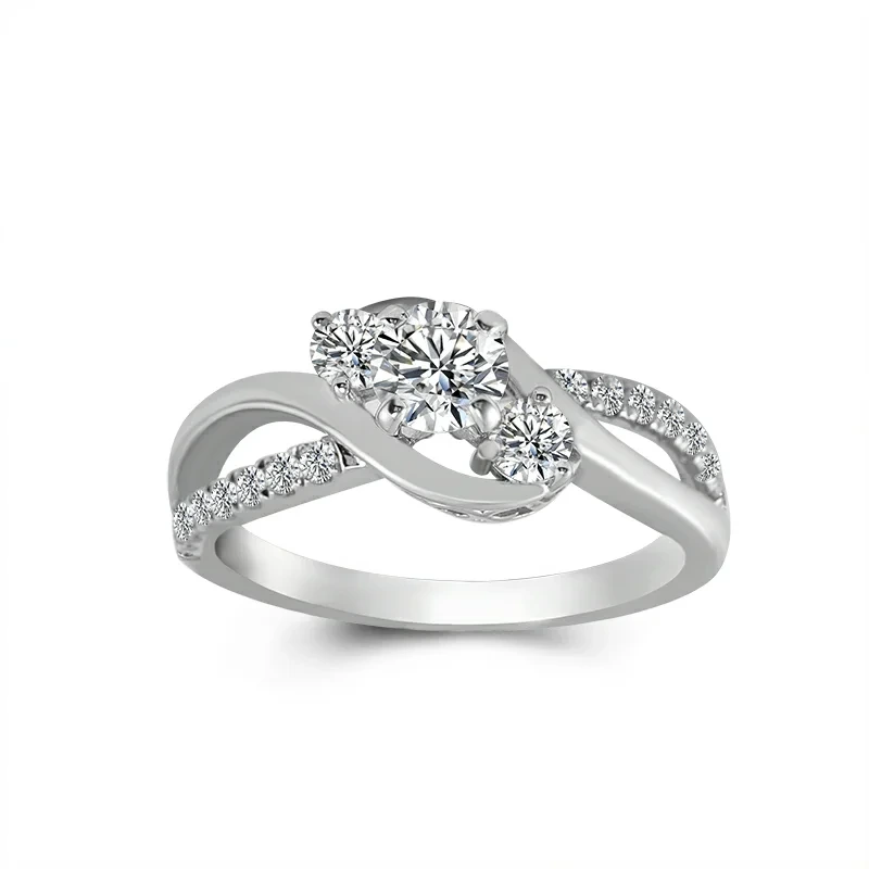 0.5 Carat (ctw) D-vvs1 Round Moissanite Engagement Ring For Women Platinum Plated Gold And Silver Ring Moissanite Ring 1
