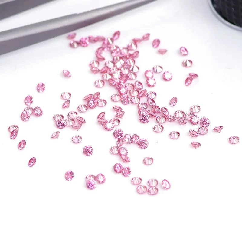 Provence Gem Round H&a Cut Pink Color Moissanite Diamond On Tennis Chain/bracelet 2mm Price Per Carat 1