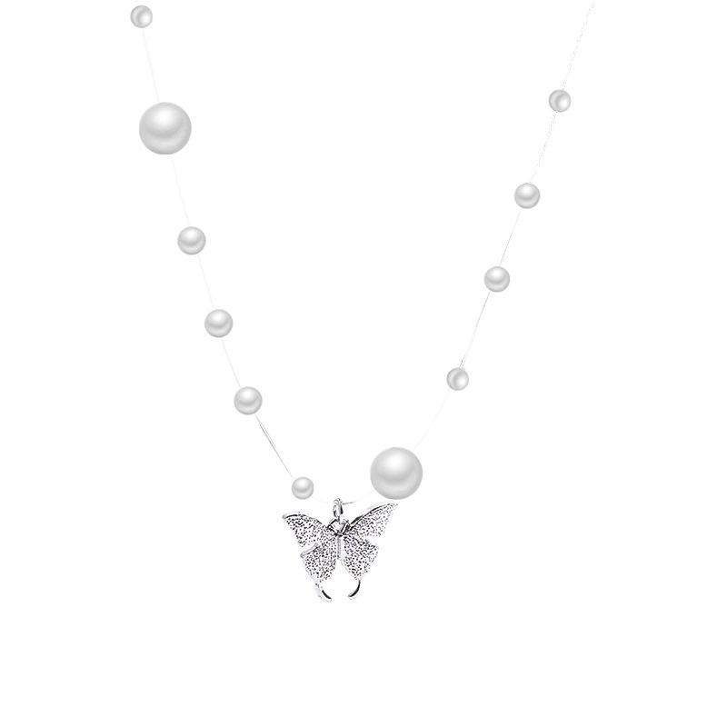 Factory Wholesale Highlight Collar Pearl Necklace Jewelry Retro Personality Butterfly Fairy Exquisite Jewelry Necklace 1