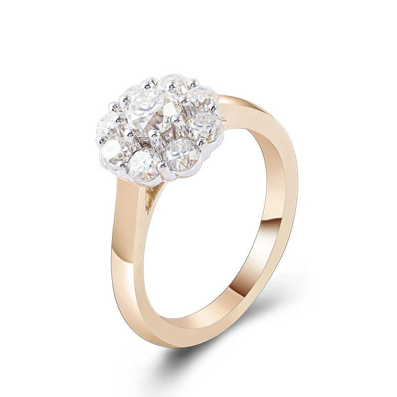 1,5 quilates Ct Anillo de moissanite de 14k anillo de compromiso de oro blanco para bodas 1