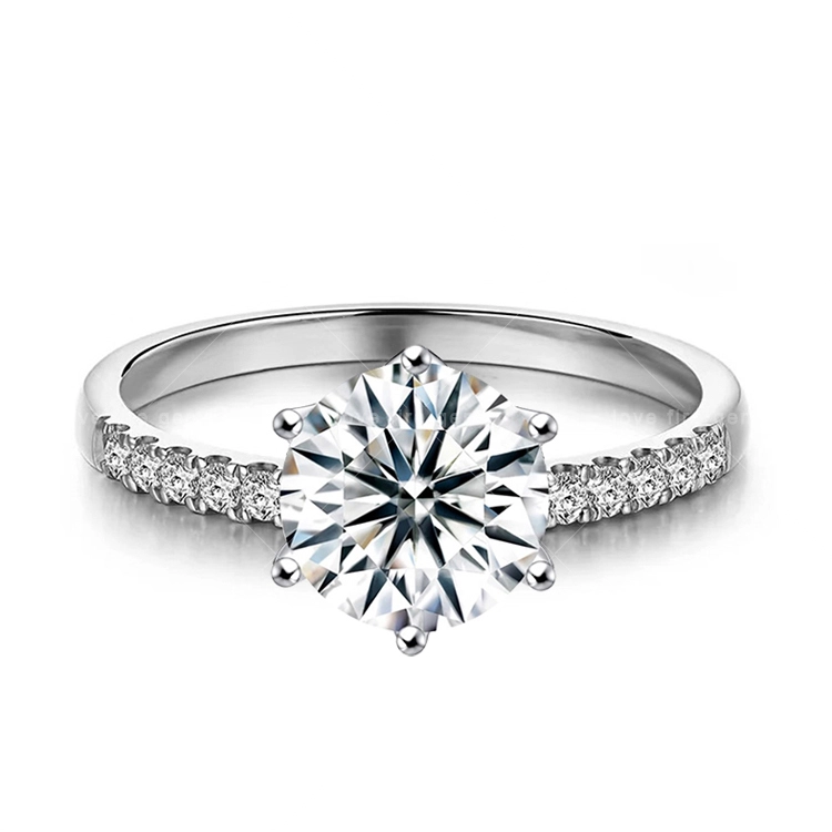 Factory Wholesale fait à la main personnalisée 18k Style classique en or 1Ct Moisanite Stone Engagement Femme Gold Ring Fine Bijoux 1