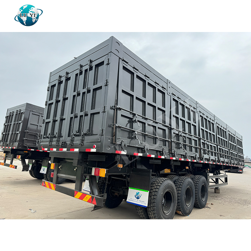 100 طن 3AXLE مقطورة جانبية شديدة التحمل 3