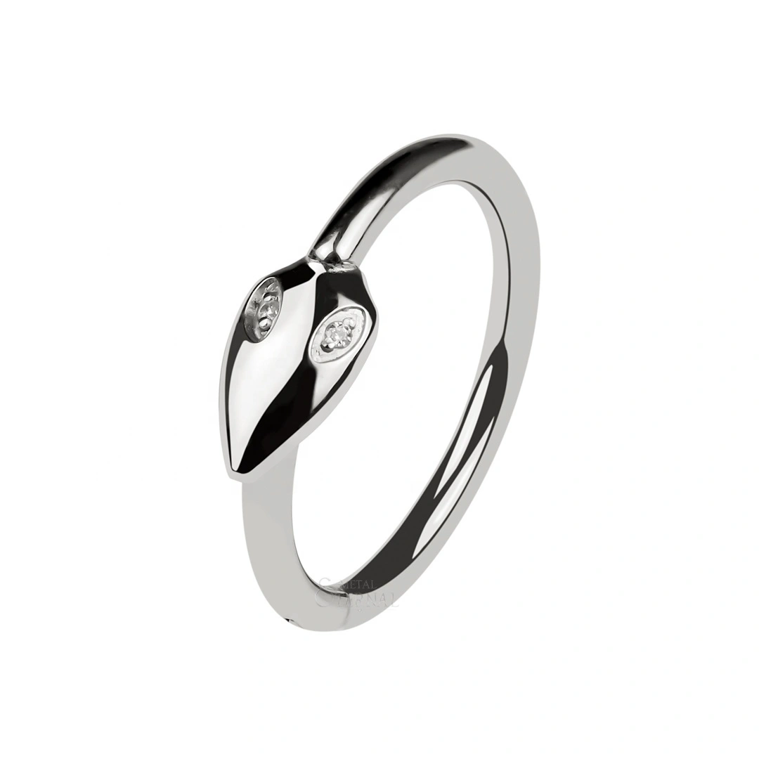 Eternal Metal Astm F136 Titanium High Polished Snake Shaped Clicker Ring Piercing Jewelry 1