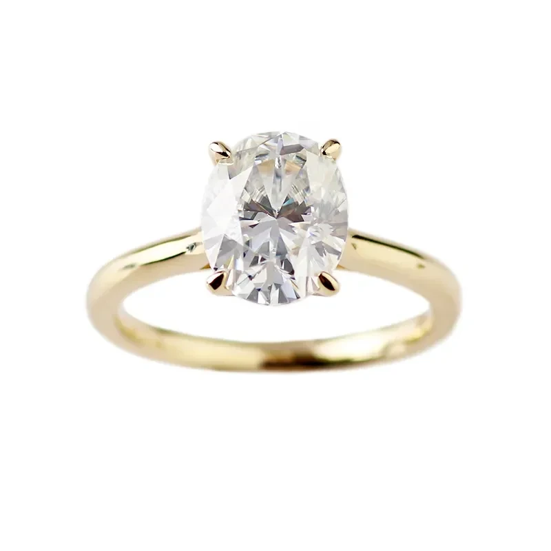 Anneaux pour femmes 14K Anneaux d'or jaune Moissanite Ovale Cut Engagement de diamant Mariage Classic Luxury Women Party Ring 1