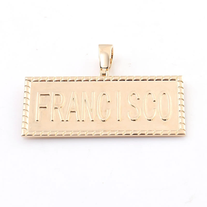 Provence 14k Real Gold Letter Hip Hop Houn's Haute Couture Jewelry Letter Pendante Collier 1