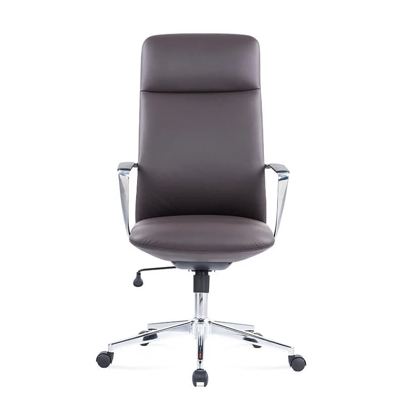 Silla de oficina ejecutiva ergonómica de cuero de primera calidad con respaldo alto 1