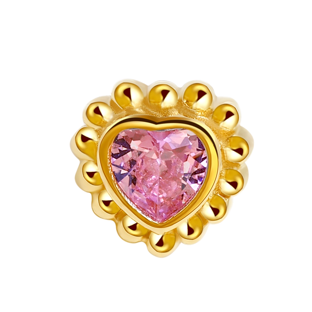 Astm F136 Titanium Push In Heart Cz Tops Nose Stud G23 Titanium Piercing Threadless Piercing Nose Jewelry 1