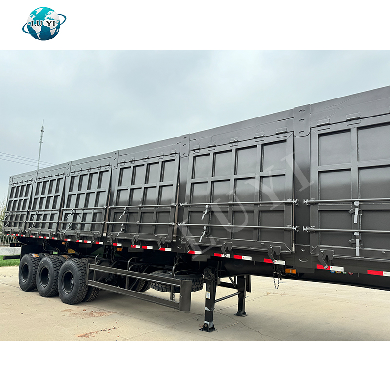 100 طن 3AXLE مقطورة جانبية شديدة التحمل 4