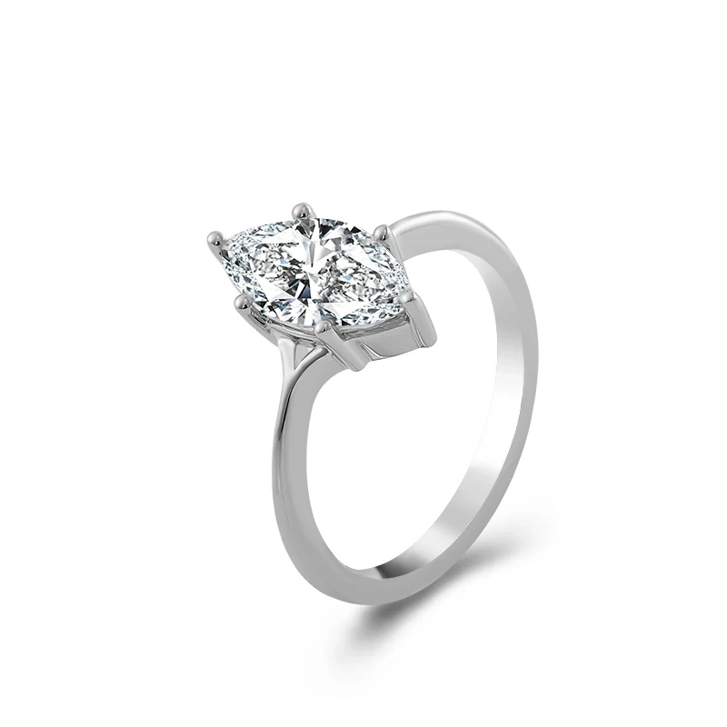 Jewelry Factory Grossale Prix Éternité Ajuste Marquise Cut Engagement Wedding Custom 925 STERLING Silver Moissanite Ring 1