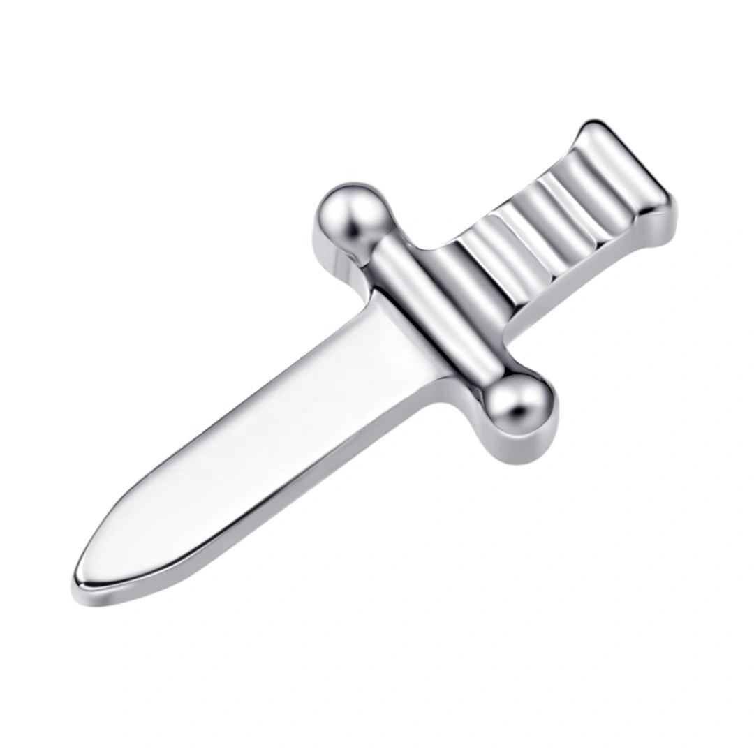 Eternal Metal Astm F136 Titanium Sword Shaped Threaded Tops High Quality Body Piercing Jewelry 1